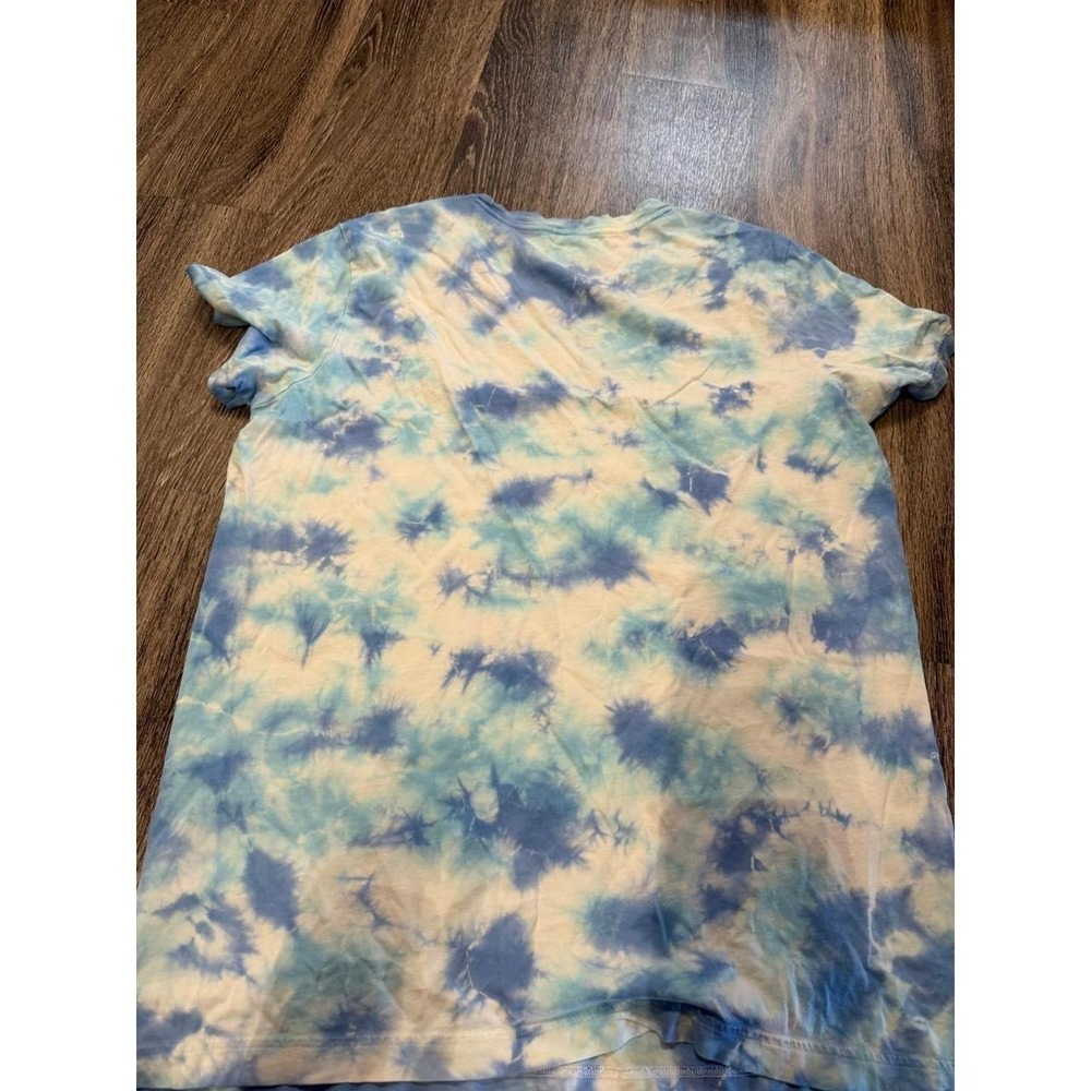 Victorias Secret PINK Tie Dye T-Shirt Blue White Kinder to the Planet Large